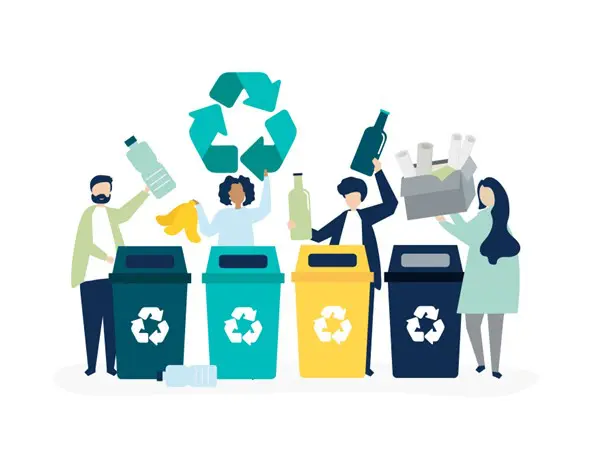 Trash and Recycling Graphic People