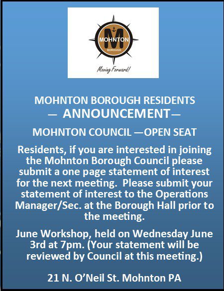WEBSITE POST ANNOUCEMENT Council Open Seat